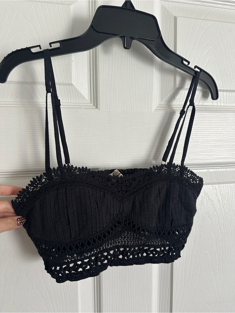 Free People Black Crochet Bralette Bandeau